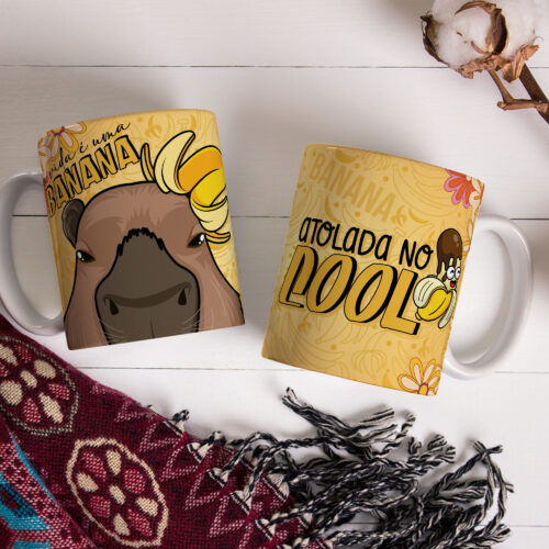Caneca de Cerâmica Branca 325ml Capivare-se 03