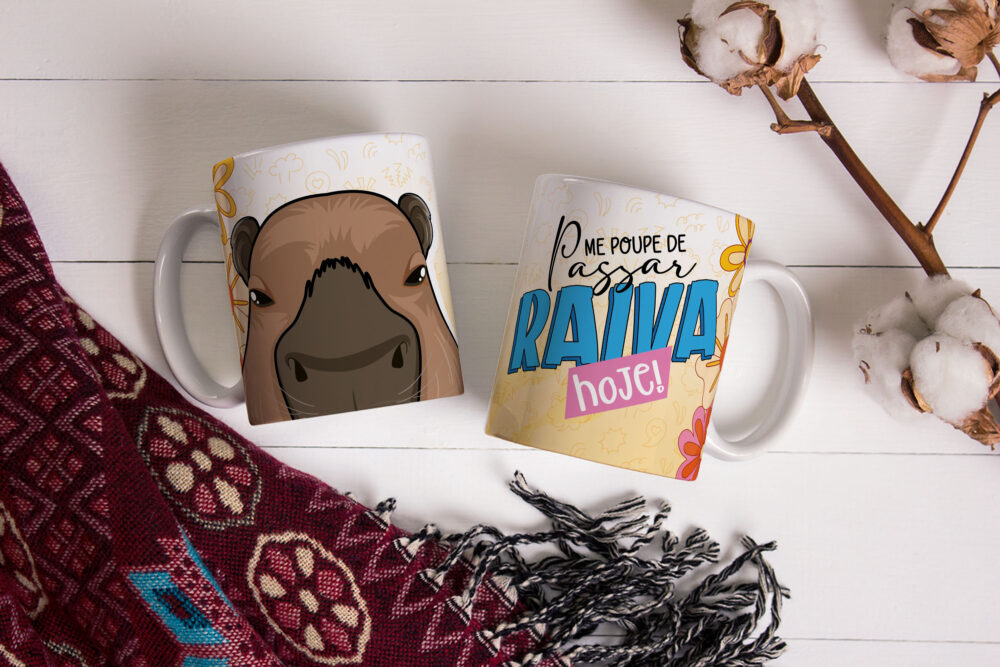 Caneca de Cerâmica Branca 325ml Capivare-se 11