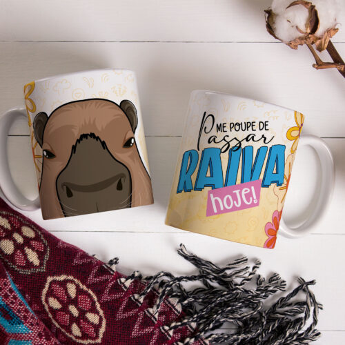 Caneca de Cerâmica Branca 325ml Capivare-se 11