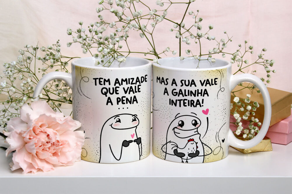 Caneca de Cerâmica Personalizada 325ml Flork Amigas 01