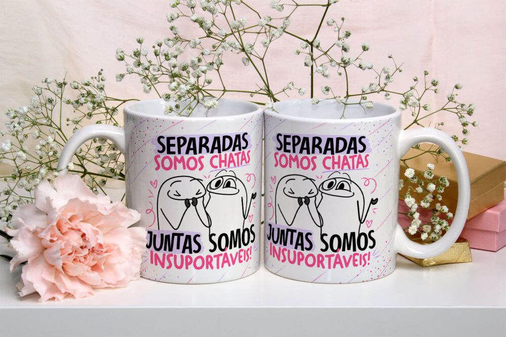 Caneca de Cerâmica Personalizada 325ml Flork Amigas 02