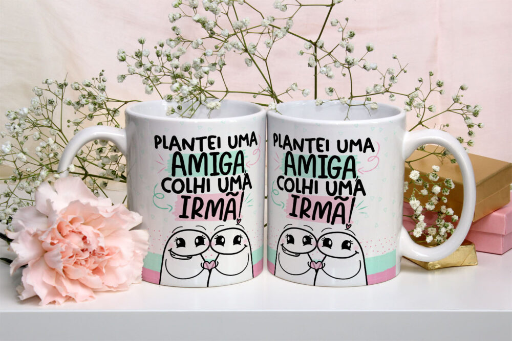 Caneca de Cerâmica Personalizada 325ml Flork Amigas 03
