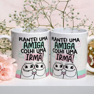 Caneca de Cerâmica Personalizada 325ml Flork Amigas 03
