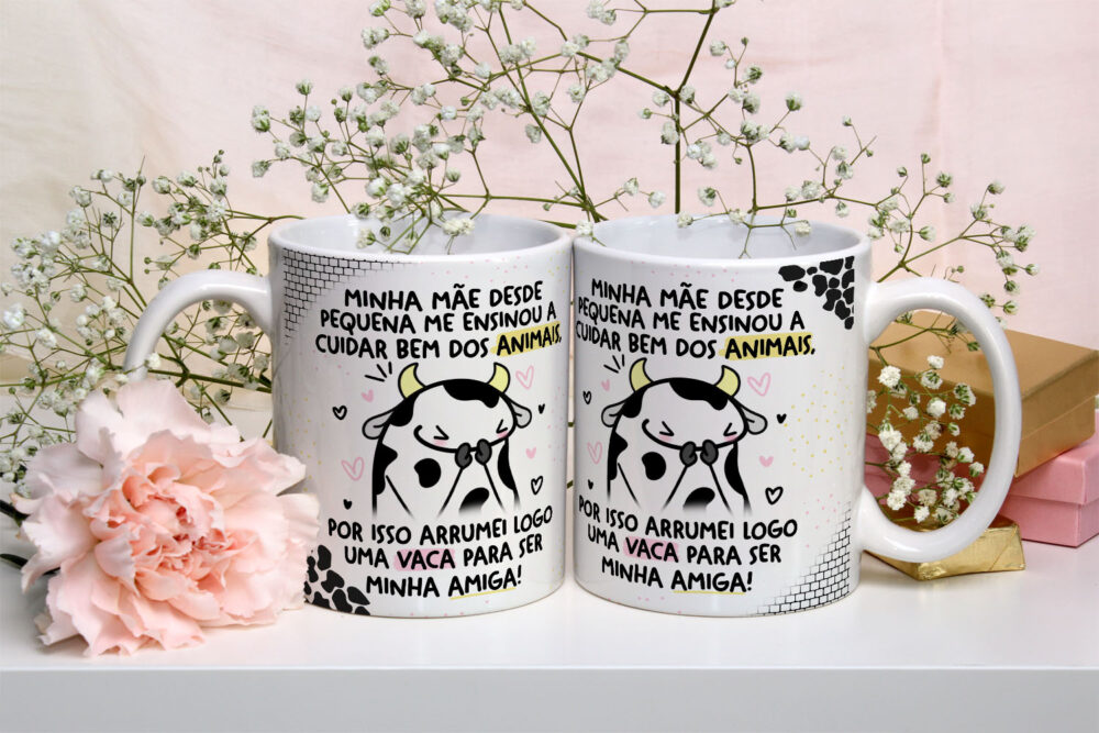 Caneca de Cerâmica Personalizada 325ml Flork Amigas 04