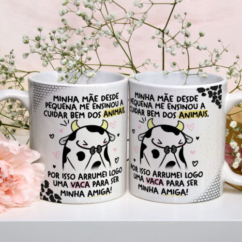 Caneca de Cerâmica Personalizada 325ml Flork Amigas 04