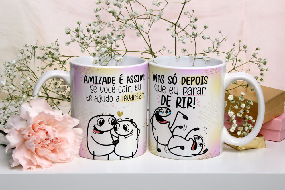 Caneca de Cerâmica Personalizada 325ml Flork Amigas 05