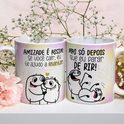 Caneca de Cerâmica Personalizada 325ml Flork Amigas 05