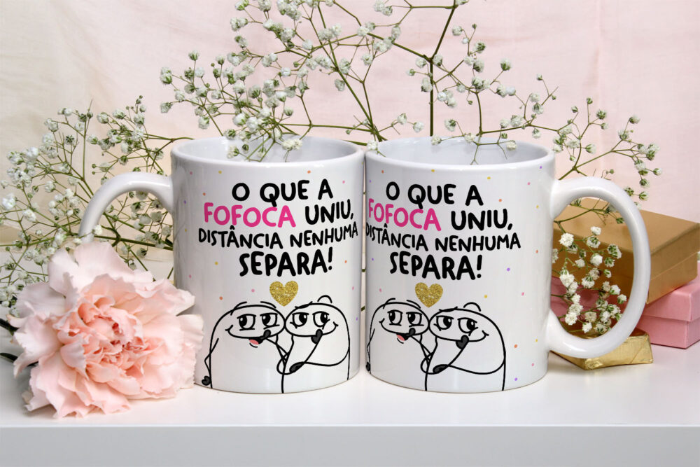 Caneca de Cerâmica Personalizada 325ml Flork Amigas 07