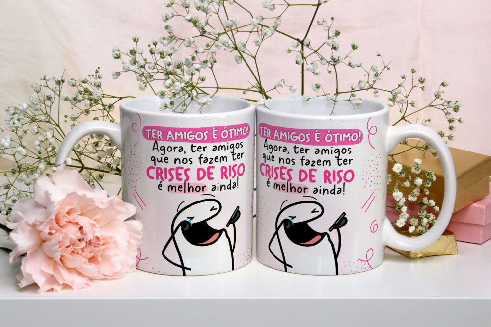 Caneca de Cerâmica Personalizada 325ml Flork Amigas 08