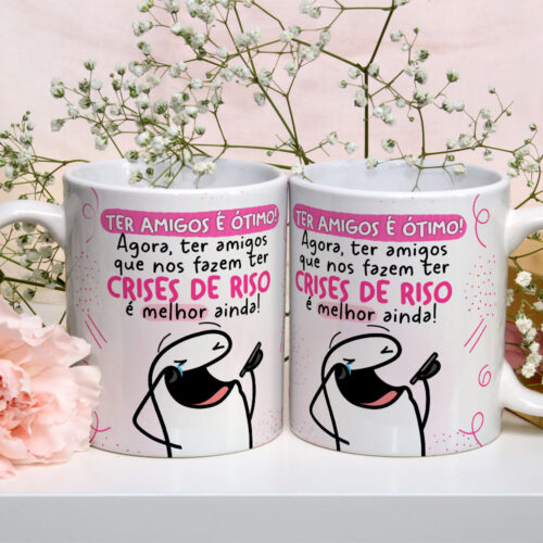 Caneca de Cerâmica Personalizada 325ml Flork Amigas 08