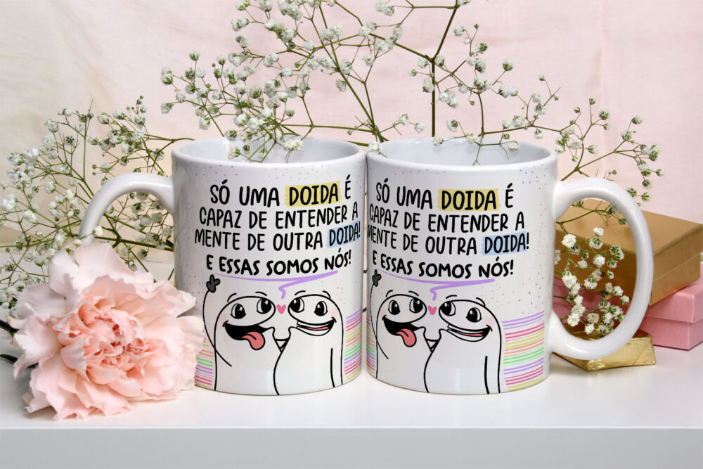 Caneca de Cerâmica Personalizada 325ml Flork Amigas 09