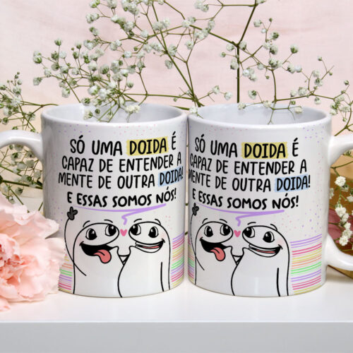 Caneca de Cerâmica Personalizada 325ml Flork Amigas 09