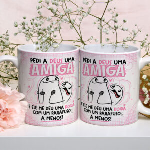 Caneca de Cerâmica Personalizada 325ml Flork Amigas 10