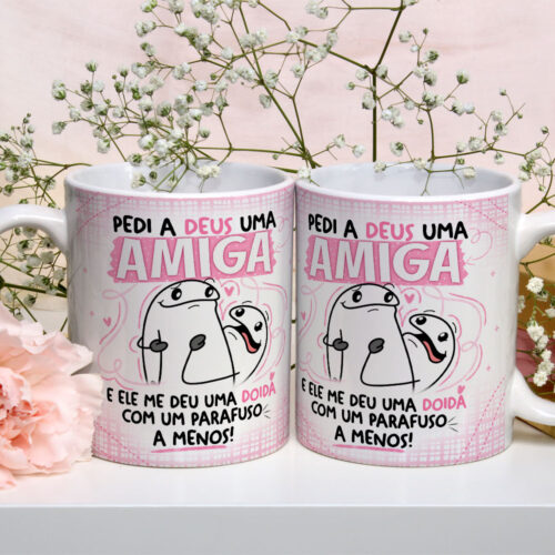 Caneca de Cerâmica Personalizada 325ml Flork Amigas 10