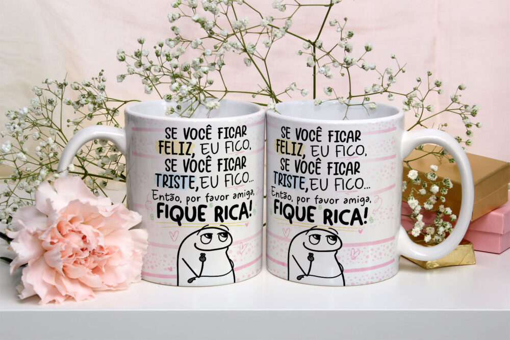 Caneca de Cerâmica Personalizada 325ml Flork Amigas 14