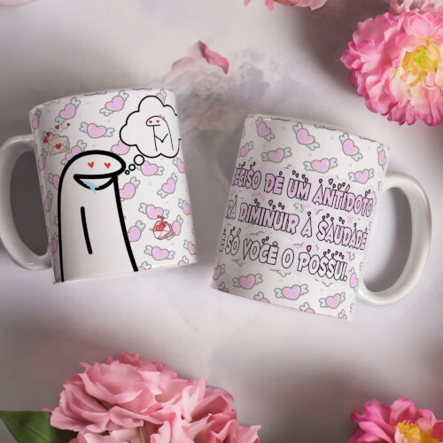 Caneca de Cerâmica Branca 325ml Flork Namorados 14