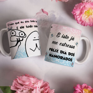 Caneca de Cerâmica Branca 325ml Flork Namorados 15