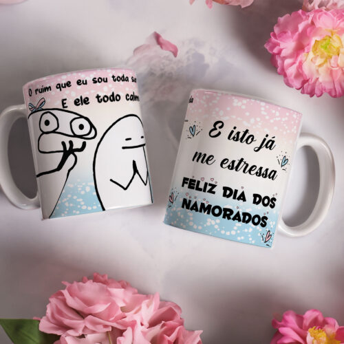 Caneca de Cerâmica Branca 325ml Flork Namorados 15