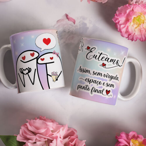 Caneca de Cerâmica Branca 325ml Flork Namorados 29
