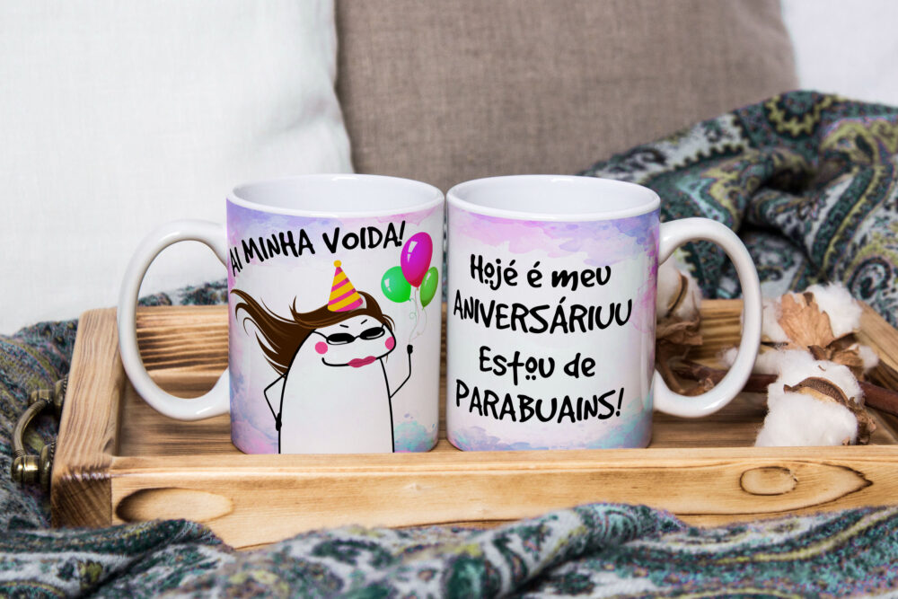 Caneca de Cerâmica Personalizada 325ml Flork Parabéns 01