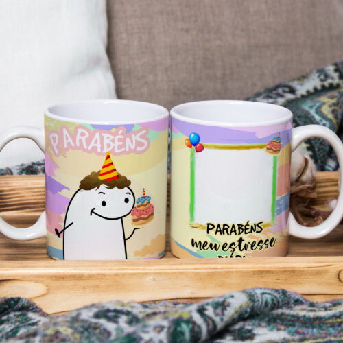 Caneca de Cerâmica Personalizada 325ml Flork Parabéns 02