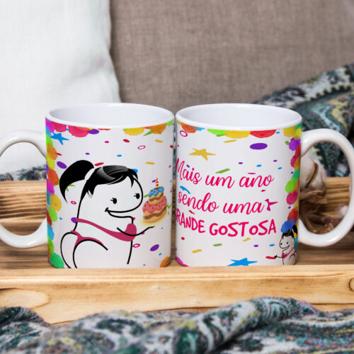 Caneca de Cerâmica Personalizada 325ml Flork Parabéns 03