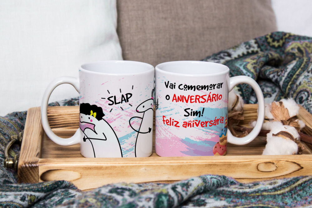 Caneca de Cerâmica Personalizada 325ml Flork Parabéns 04