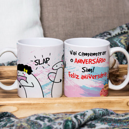 Caneca de Cerâmica Personalizada 325ml Flork Parabéns 04