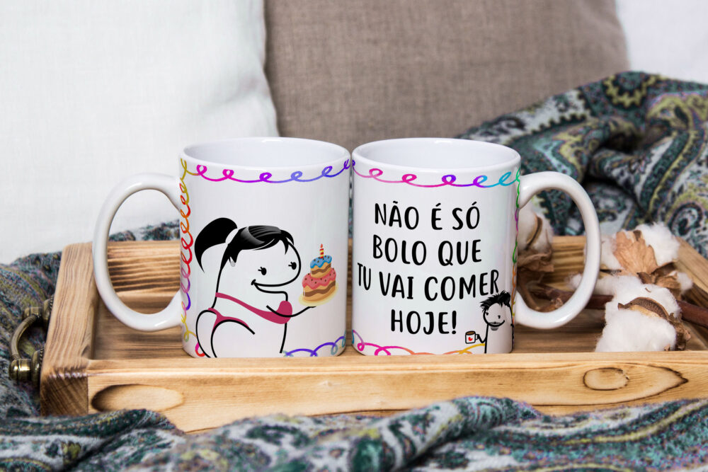 Caneca de Cerâmica Personalizada 325ml Flork Parabéns 06