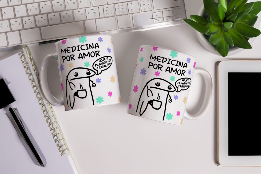 Caneca de Cerâmica Personalizada 325ml Flork Profissões 08