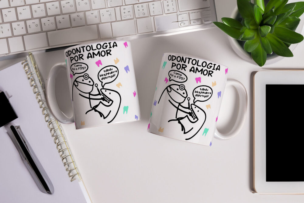 Caneca de Cerâmica Personalizada 325ml Flork Profissões 11