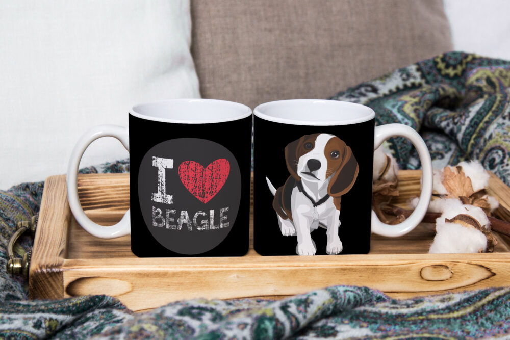 Caneca de Cerâmica Branca 325ml I Love Pet Beagle