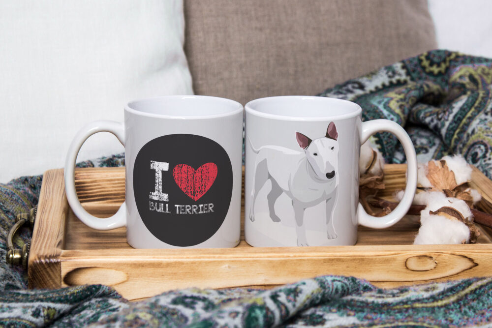Caneca de Cerâmica Branca 325ml I Love Pet Bull Terrier