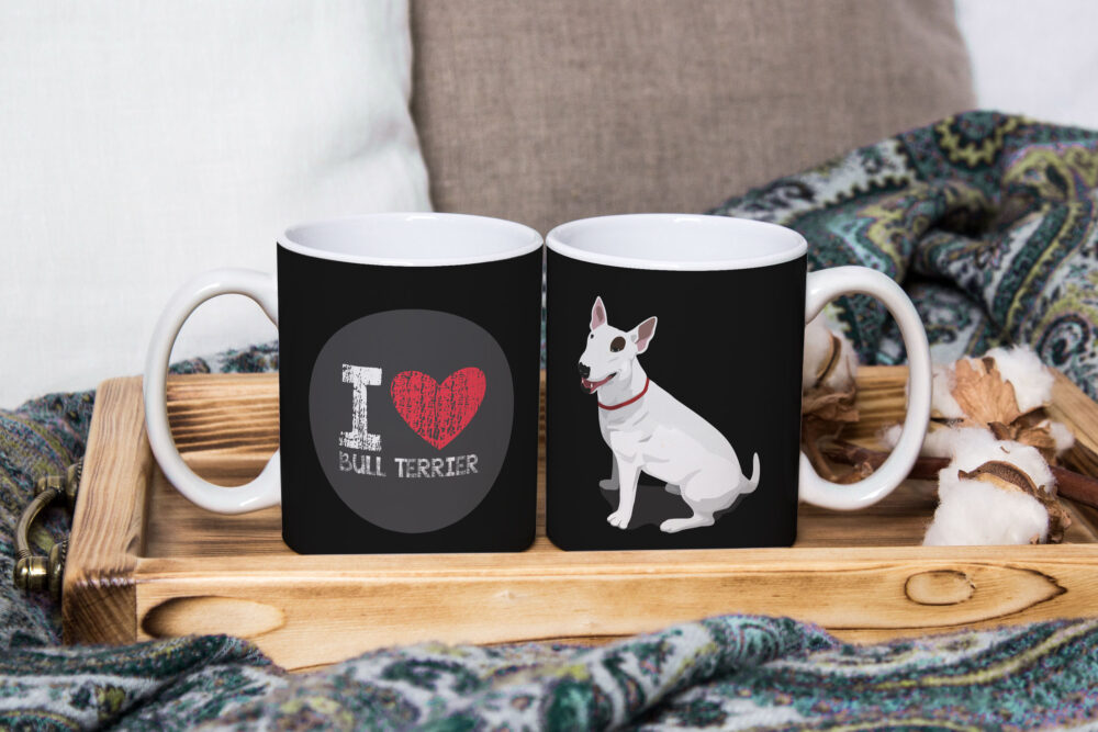 Caneca de Cerâmica Branca 325ml I Love Pet Bull Terrier 2