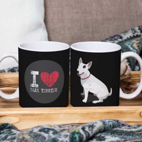 Caneca de Cerâmica Branca 325ml I Love Pet Bull Terrier 2