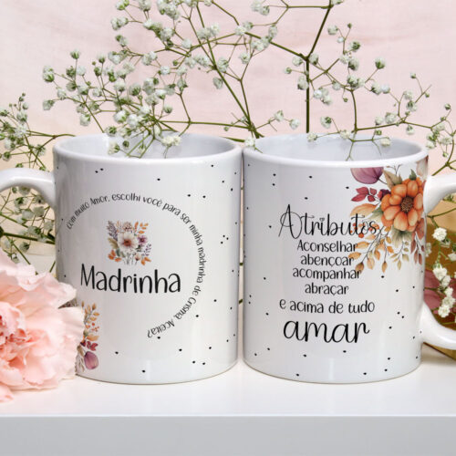 Caneca de Cerâmica Branca Personalizada 325ml Tema Crisma 01