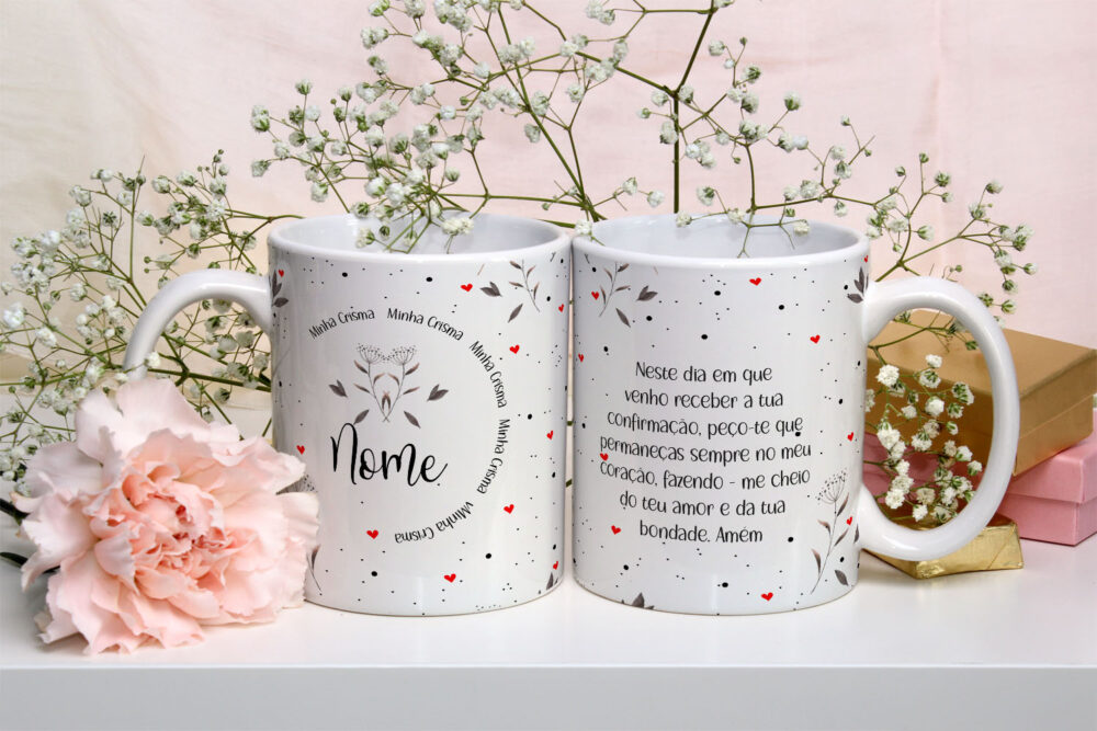 Caneca de Cerâmica Branca Personalizada 325ml Tema Crisma 02