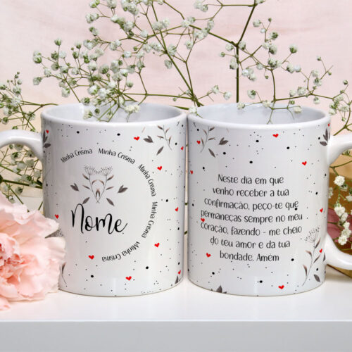 Caneca de Cerâmica Branca Personalizada 325ml Tema Crisma 02