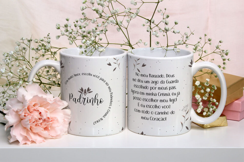 Caneca de Cerâmica Branca Personalizada 325ml Tema Crisma 04