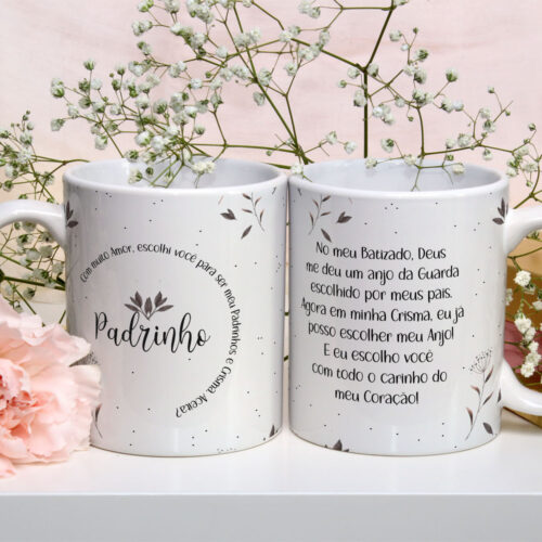 Caneca de Cerâmica Branca Personalizada 325ml Tema Crisma 04
