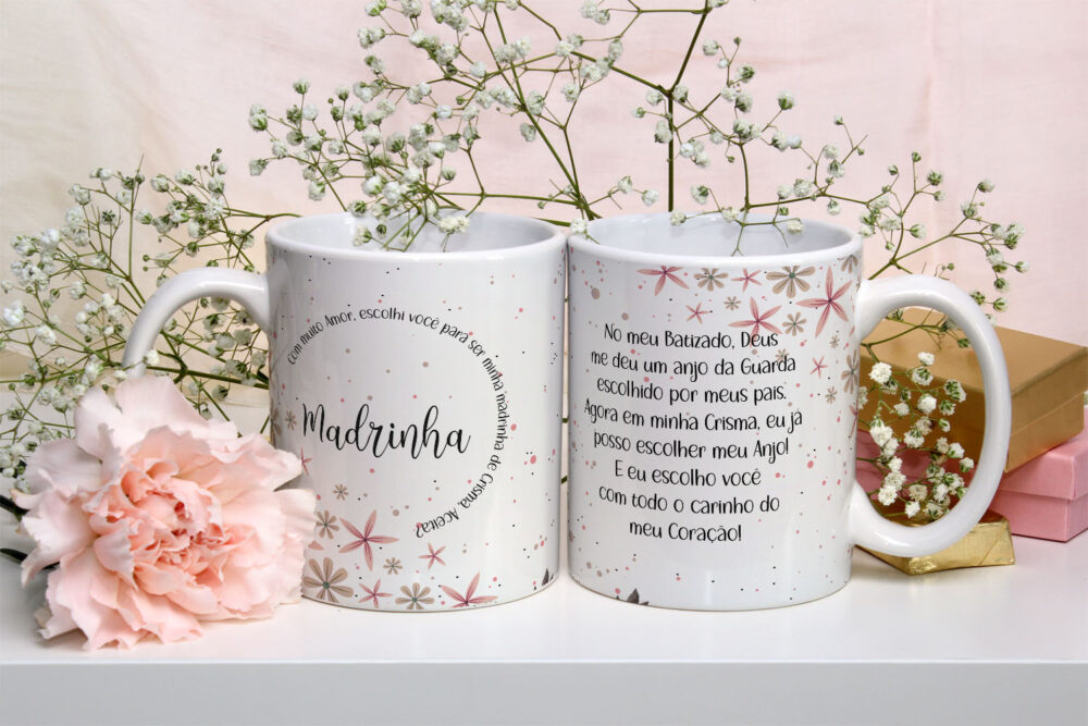Caneca de Cerâmica Branca Personalizada 325ml Tema Crisma 05