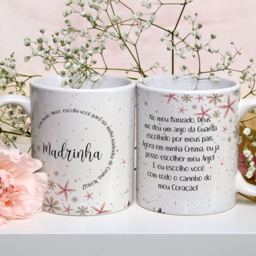Caneca de Cerâmica Branca Personalizada 325ml Tema Crisma 05