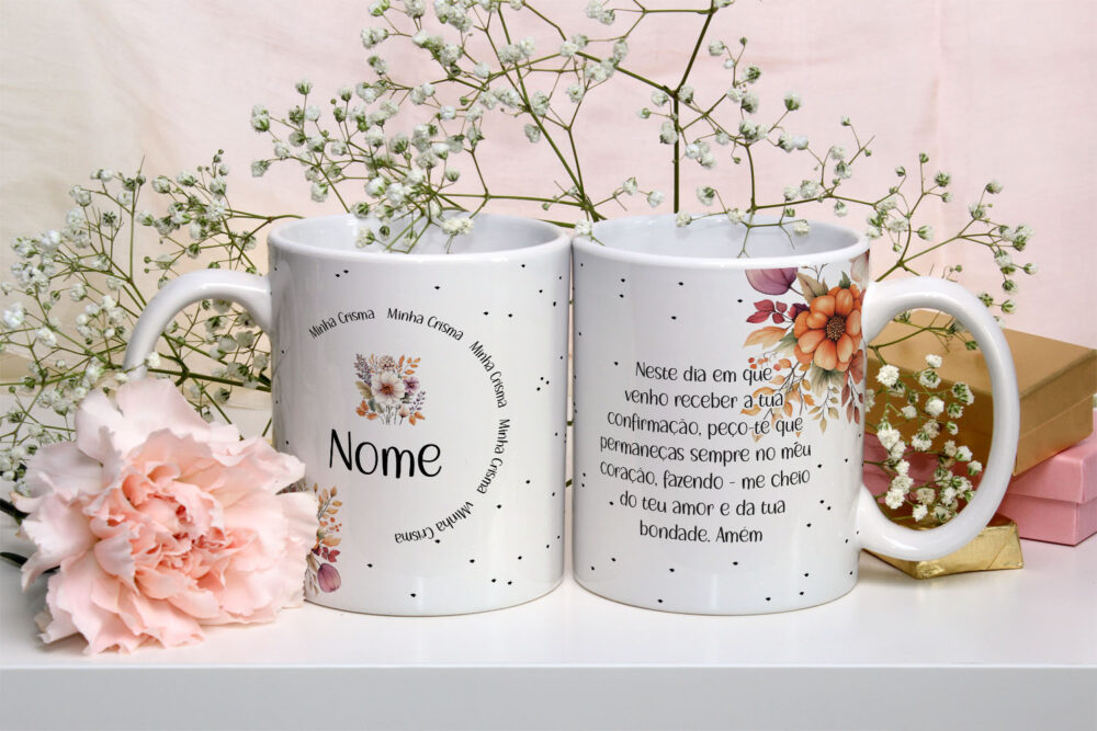 Caneca de Cerâmica Branca Personalizada 325ml Tema Crisma 07