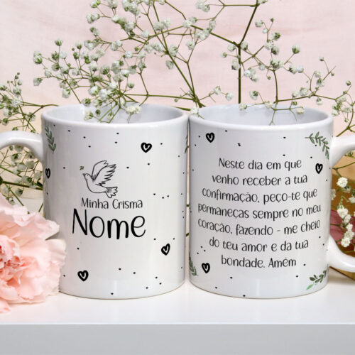 Caneca de Cerâmica Branca Personalizada 325ml Tema Crisma 08