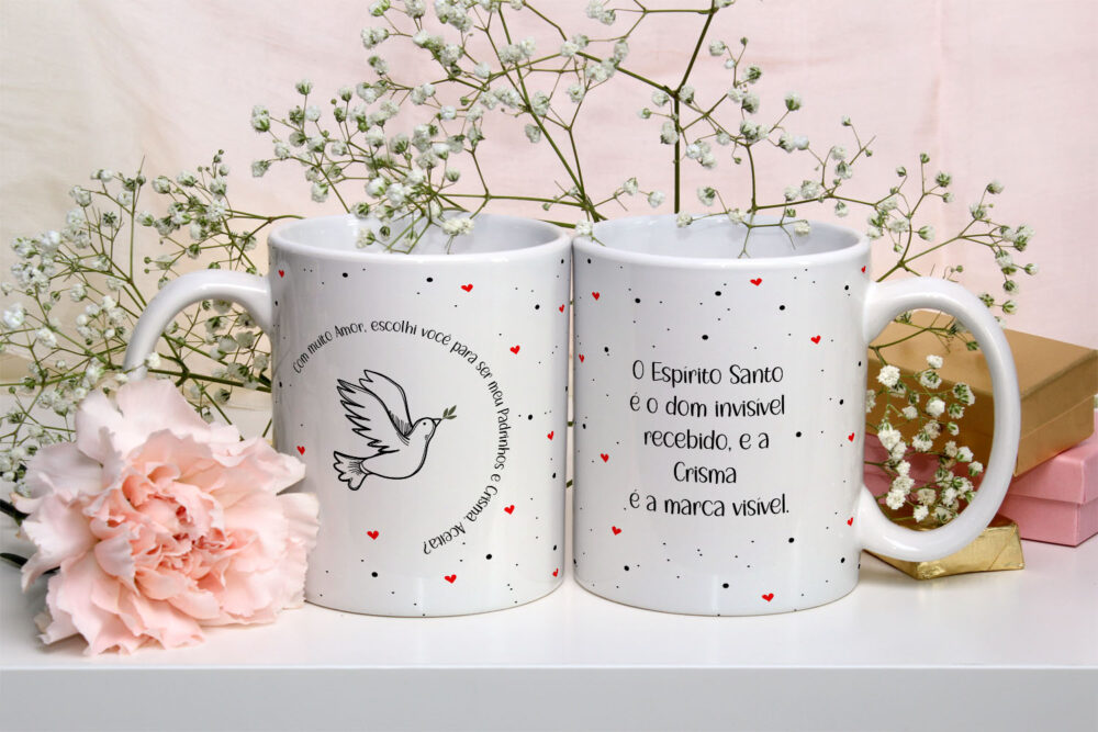 Caneca de Cerâmica Branca Personalizada 325ml Tema Crisma 09