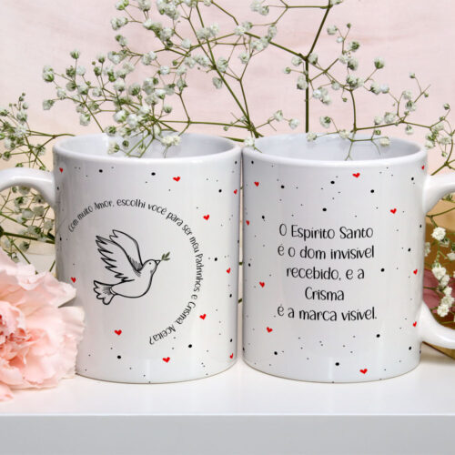 Caneca de Cerâmica Branca Personalizada 325ml Tema Crisma 09