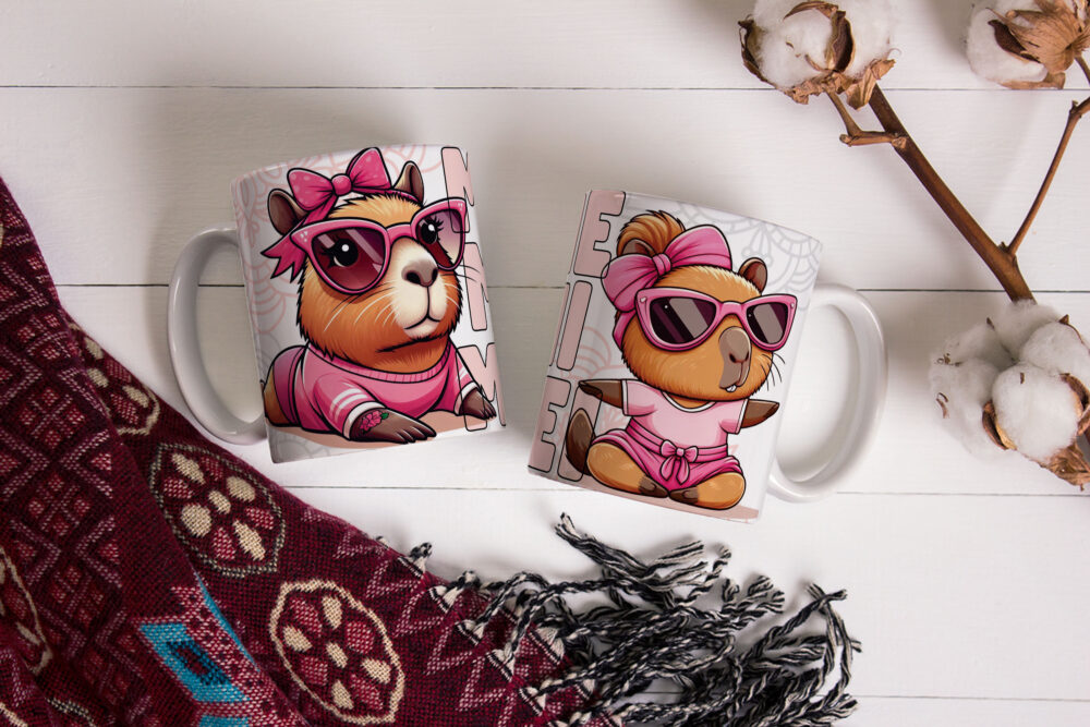 Caneca de Cerâmica Personalizada 325ml Capivara Me Mimei 02