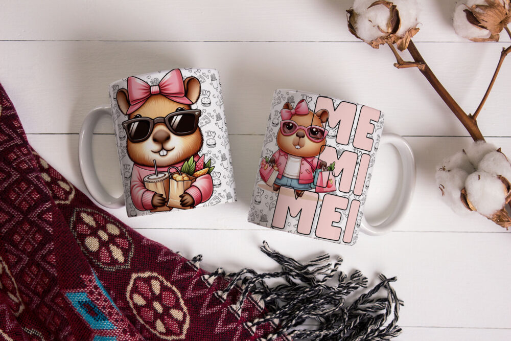 Caneca de Cerâmica Personalizada 325ml Capivara Me Mimei 03