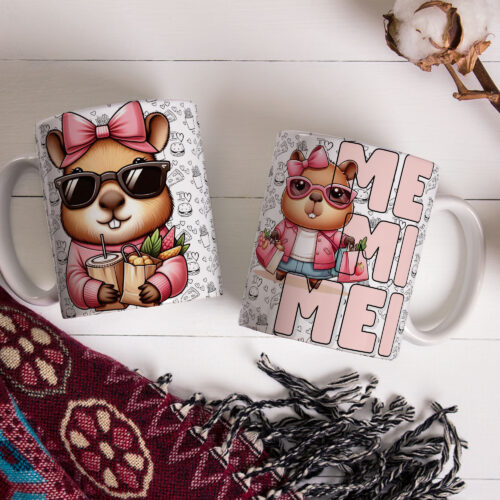 Caneca de Cerâmica Personalizada 325ml Capivara Me Mimei 03