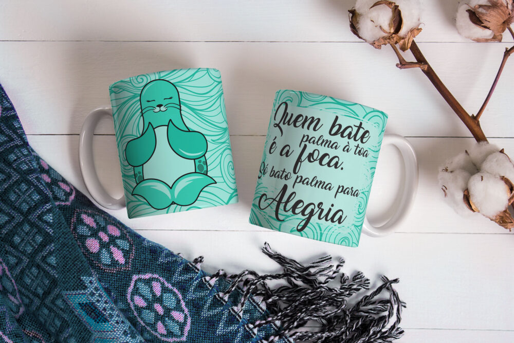 Caneca de Cerâmica 325ml Foca Focada 02